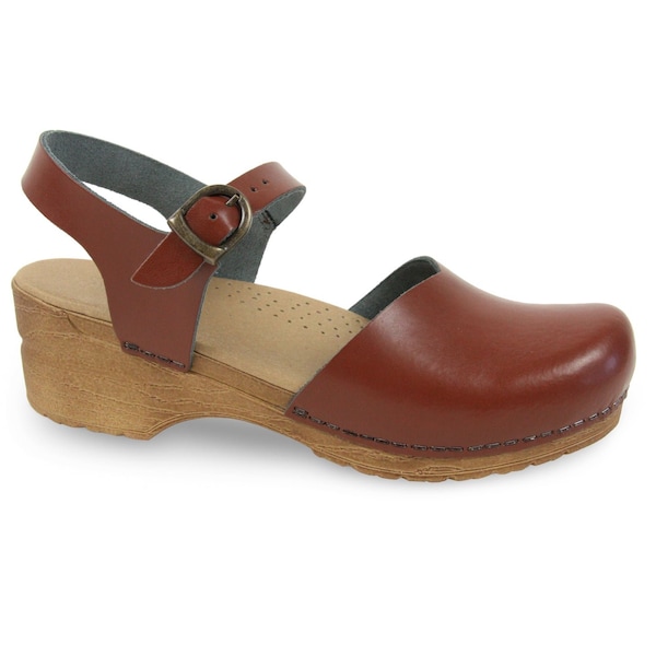 Sanita Sandal, PU Leather Upper, Polyurethane Outsole, Chestnut, Size 6.5-7 M 474048-003-38 - main